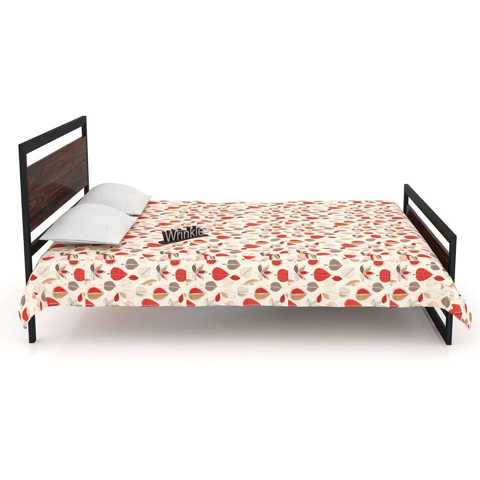 Hevay Metal Cum Wooden Bed (Iron Metal Black With Grey Plywood Sheet) - Furnishiaa -  -